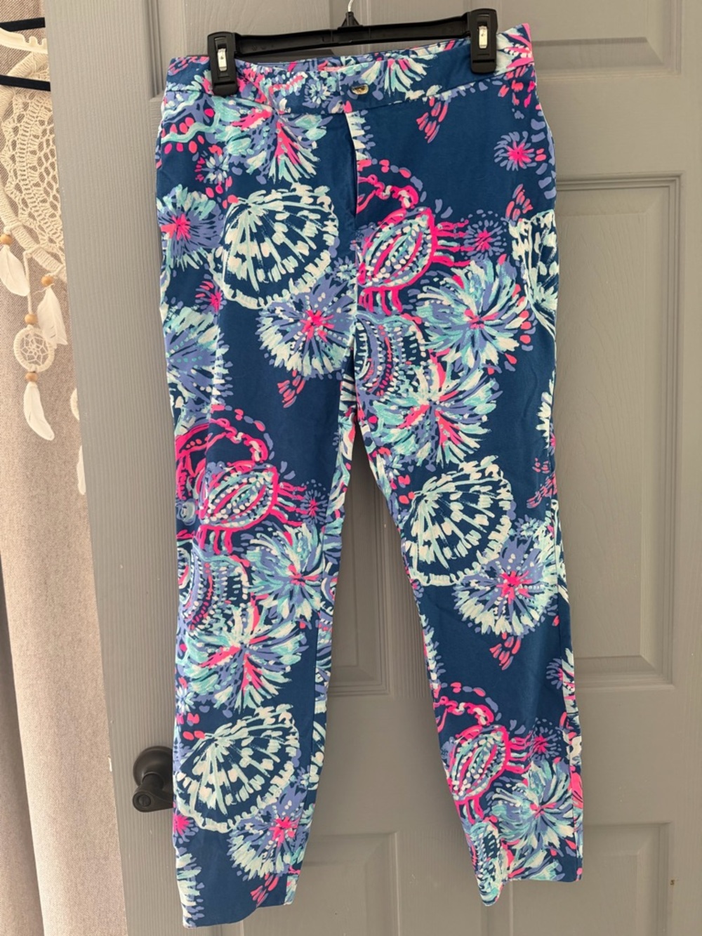 Lilly Pulitzer Blue and Pink Floral Fabric